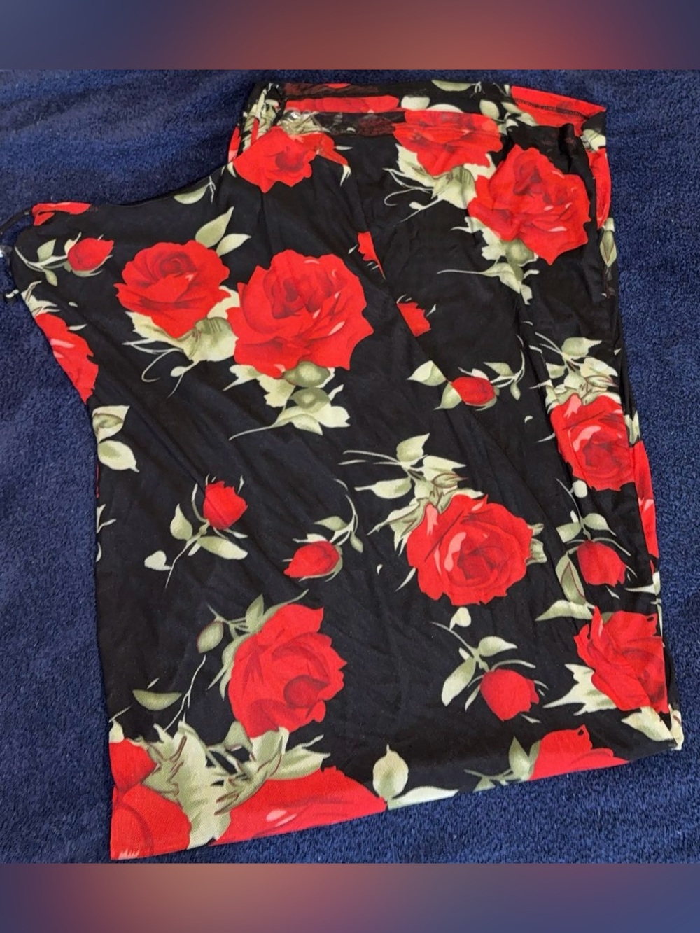 Vibe Black Tank Top with Red Rose Print Dress